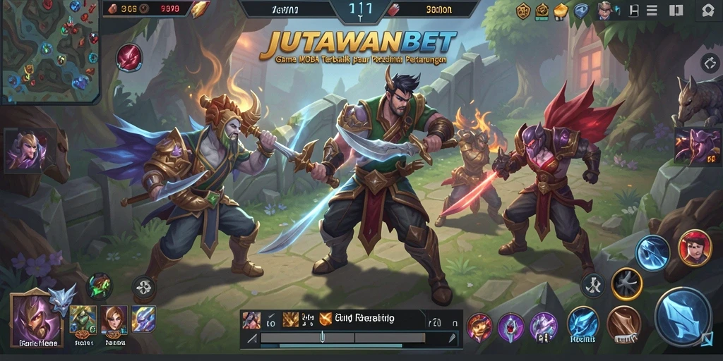 Tangkapan layar gameplay seru dari JUTAWANBET, menampilkan pertarungan tim yang epik.