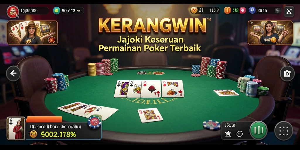 Tampilan gameplay Poker KERANGWIN yang mengasyikkan dan menantang.