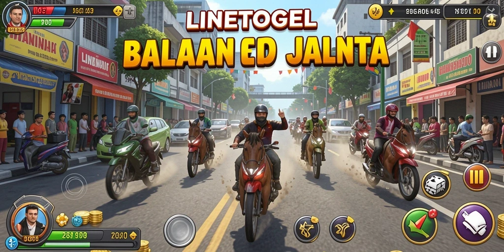 Screenshot dari gameplay balap yang mendebarkan di LINETOGEL.